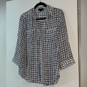 2 Black & White Blouses Size M, selling together